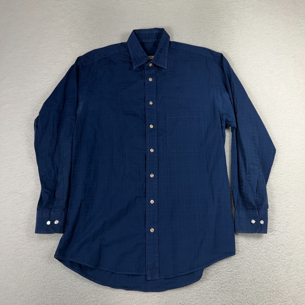 Burberry London Shirt Mens Medium Blue Button Down Long Sleeve Dress Preppy USA*